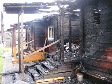 пожар в поселке Даровском Кировской области