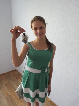Ксения Ардашева самая юная обладательница квартиры в новом доме