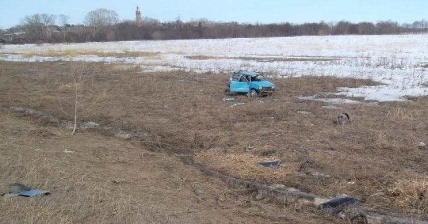 В Нолинском районе «Ока» вылетела с дороги в кювет