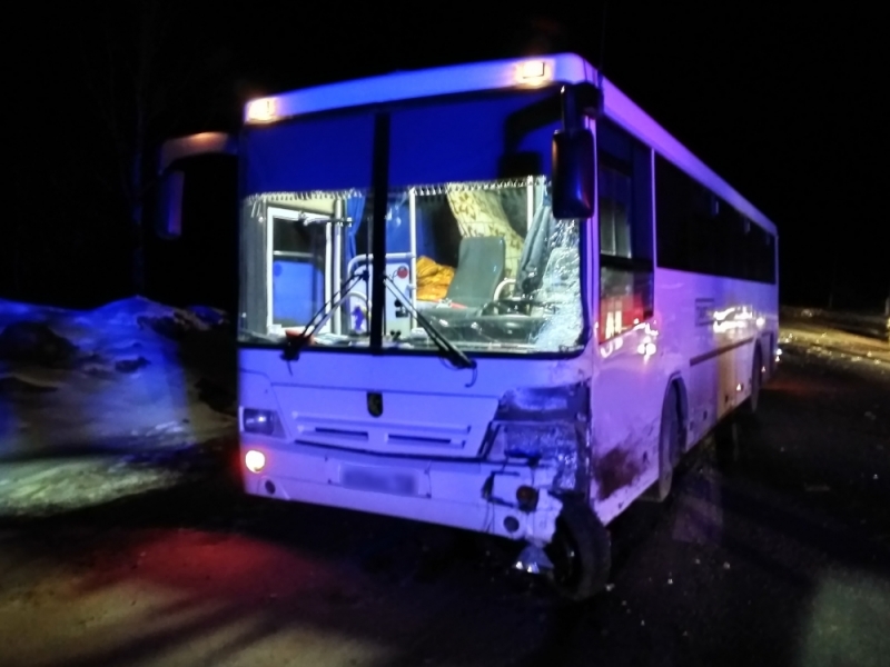 В Сунском районе автомобиль ВАЗ-2114 врезался в автобус