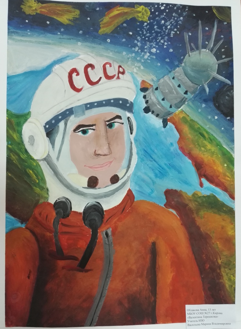 Картинки гагарина в космосе для детей. 60 Лет полета Терешковой в Космо. Портрет Гагарина про космос для детей. Рисунок ко Дню космонавтики.