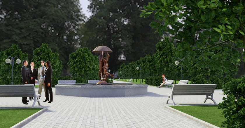 В Кирове установят фонтан со скульптурой влюбленных под зонтом